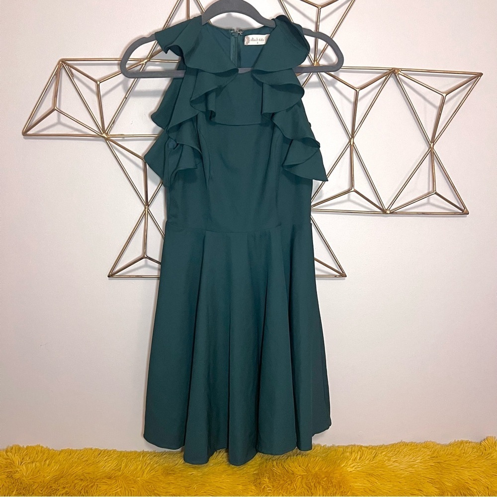 Altar'd State Emerald Ruffle Mini Dress